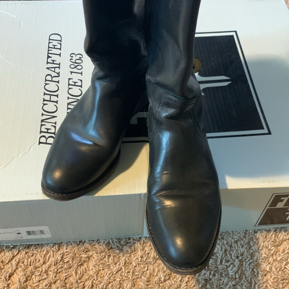 Frye Lindsay Logo Backzip black boots size 5.5 - Picture 12 of 12